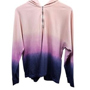 J. JILL Fit Twilight Dip-Dyed‎ Ombre 1/4 Zip Hoodie Pullover Small Petite Comfy
